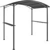 Outsunny Gazebo per Barbecue con 2 Mensole Laterali e Ganci, Acciaio e Poliestere, 2.4 x 1.5 m, Grigio Scuro | Aosom Italy
