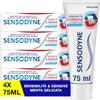 Sensodyne Dentifricio Sensibilità & Gengive, Denti e Gengive sensibili | 4x75 ml, Gusto Menta Delicata