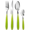 zanetti, Set Posate Acciaio Inox 24 Pezzi Modello Elegance, Colore Verde, Manico ABS, Nickel Free, Set Posate da Tavola 6 Forchette, 6 Coltelli, 6 Cucchiai, 6 Cucchiaini