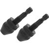 KHIronHive 2 adattatori per mandrino senza chiave per trapano da 1/4 di pollice con codolo esagonale per cacciavite a batteria, gamma di serraggio in metallo 0,3-3,6 mm, nero compatto