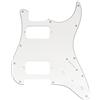 Musiclily Pro 11 Fori Battipenna ST Chitarra HH Pickguard con Configurazione Angolo Rotondo 2 Humbucker 2 Potenziometro Selettore Mini per Chitarra Elettrica tipo Fender Squier Strat, 3 strati Bianco