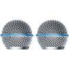 Generic RK265G Beta 58A Griglia di ricambio per microfono vocale Shure BETA 58A, con microfono antivento, banda blu, colore argento, confezione da 2