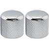 Musiclily Pro Inch Fino 24 Scanalature Push-on Manopole Dome Knobs in Acciaio 19mm per USA Chitarra Elettrica e Basso, Cromato (Set di 2)