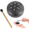 EASTROCK Mini tamburo in acciaio per bambini da 7,6 cm a 6 note, strumento a percussione a mano con chiave in do, panda con mazzuole, libro musicale (nero)