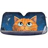 GAIREG Parasole per parabrezza auto SUV con gatto giallo, protezione UV, 140 x 70 cm