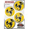 Abarth 21510 Adesivi Copriruota Ufficiali, 4 Loghi Scorpione Giallo, Diametro 48 mm