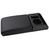 Slakerbe Bracciolo auto, universale in PU in pelle auto portaoggetti morbido supporto per gomito cuscino poggiabraccio auto con portabicchieri/connettori di ricarica USB, Nero Nero Linea, Aeroplano
