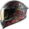 Generico Casco Integrale Doppia Visiera MPH Blade Demone Nero Rosso Opaco Pinlock 70 Omologazione 2206