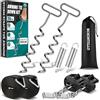 SCHINTILLO Kit di Fissaggio per Tendalini, Cinghie Anti-Tempesta per Thule Omnistor, Protezione Anti-Tempesta per Tendalini di Camper e Roulotte con Robusti Ancoraggi a Terra da 39cm