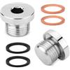 Gosknor 2 Pz M18x1,5 Universale, Acciaio Inossidabile M18x1,5 con Spina Esagonale Interna con O-Ring in Gomma e Ottone Spina Sensore Adattatore Distanziale Sensore