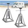 Froadp Cavalletto di Supporto Veicolo a Motore Cavalletti per Martinetti Regolabili in Altezza Cavalletti Sostegno Portata Massima 1T per Accessori di Stabilizzazione di Caravan Camper Rimorchi (2 pz)