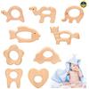 LuluDa 9 Pezzi Massaggiagengive In Legno Naturale Montessori - Giocattoli Per Bambini, Sollievo Dal Dolore Dentizione