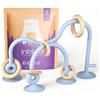 Infatot Giocattolo per dentizione, in legno e silicone, per bambini da 0 a 6 mesi, giocattolo sensoriale per lo sviluppo precoce, massaggiagengive con ventosa per seggiolone, regalo per bambini e
