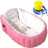 Generico Vasca gonfiabile bambini - Bagnetto pneumatico per bimbi con pompa a pedale | Catino pieghevole doccia | Ampia piscinetta relax sdraiati o seduti, cuscinetto morbido portatile per - casa, este