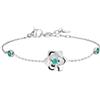 Luca Barra Bracciale Donna in Acciaio con Fiore e Cristalli Verdi, Modello BK2980