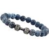 TEMOOUES Bracciale portatile da uomo con pietra lavica naturale ed elegante e decorazione per manubri per uno stile di vita attivo, turchese