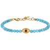 COAI Bracciale Pietre Naturali da Donna con Charm Occhio Turco, Bracciale da Donna con Perline di Turchese e Amuleto Malocchio