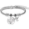 WTOPP Braccialetto commemorativo per papà, angelo custode in paradiso, regalo per la perdita del papà, 18 centimeters, Acciaio inossidabile