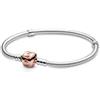 PANDORA Icons Bracciale in argento con chiusura placcata in oro rosa 14k, 18