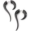 81stgeneration Orecchini a Spirale Lunghi e Finti in Corno Nero per Donna | Orecchini Tribal Surfer Cheater | Dilatatori Sintetici Boho Curved Talon per Uomo | Indicatori Falsi