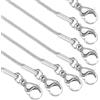 PATIKIL 12Pz 1.2mm/0.05 Collana A Catena Serpente 22 Sottile Tono Argento