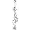 Lieson Piercing per Ombelico, Piercing Ombelico Acciaio Chirurgico Onda Lunga con Zircone, Piercing Ombelico Pendente Sexy Donna