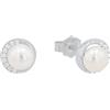 s.Oliver Orecchini a bottone in argento Sterling 925 da donna, con zirconi sintetici, argento, forniti in confezione regalo per gioielli
