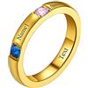 FaithHeart Anello con Pietra Portafortuna Granato/Ametista/Acquamarina/Smeraldi/Topazio Pietre Colorate Birthstone Anello Personalizzato Nome Saluti Incisione 18K Oro Placccato