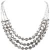 Bocar Collana da donna, 3 strati, con perline di cristallo, gioiello alla moda, regalo per lei, Cristallo, Grigio