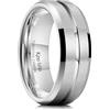 King Will Classico anello da uomo in tungsteno, con scanalatura in argento, nero, oro, blu, marrone, oro rosa, 6 mm, 7 mm, 8 mm, finitura lucida/opaca, vestibilità comoda, Z+3(72.3mm), Carburo di
