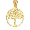NKlaus 16 mm catena ciondolo albero della vita argento 925 placcato oro 11273