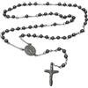 amorili Collana Rosario Uomo Grande in Acciaio Inox Nero - Girocollo Religioso con Croce - Rosario Big Size Stile Moderno Elegante - Idea Regalo per Uomo cll1682