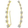 Bling Jewelry Fermaglio Per Orecchio In Cartilagine CZ Curved Crawlers Wire Con Perno In Zircone Cubico Placcato In Oro Giallo Per Donne Adolescenti In Argento Sterling .925