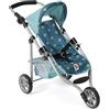 Bayer Chic 2000 - Passeggino per bambole Lola, carrozzina per bambole fino a circa 50 cm di dimensioni, passeggino da jogging, passeggino per bambole, asterischi turchesi
