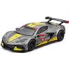 Burago Bburago - Chevrolet Corvette C8.R 2020 con Teca Espositiva in Scala 1:43, Auto Diecast Grigio Metallizzato, Replica Dettagliata da Corsa, Licenza Ufficiale Chevrolet, Età Consigliata 14+ Anni