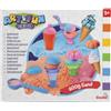 Simba Art And Fun - Set di Sabbia da Gioco per Gelato, 3 x 200 g, Piattaforma, 4 Bicchieri, 1 x Forma, 1 x Cucchiaio, 1 x porzionatore, Scooter, Coltello, a Partire dai 3 Anni in su