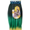 Ser Mulher Capelli SUPER JUMBO PREMIUM Braid per Treccine Africane PESO: 522g, LUNGHE: 65cm Pre-Stretched - Hair Braiding Extension, Anellini per Styling COMPRESI, (Verde Degradee, 65 cm)