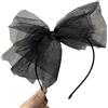 Btgghytr Fascia per capelli per donne ragazze primavera estate fascia per capelli in pizzo fiocchi gotici neri da donna fascia copricapo carino fascia per capelli accessori per capelli
