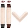 Quorumsg 2 Pezzi Eyeliner Stamp, Timbro Eye Liner Occhi a Doppia Testa, Penna Eyeliner Rotante Stampa, Eye Liner Stamp a Lunga Durata per Feste Viaggi Matrimoni Nero e Marrone