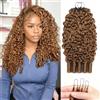 Renyarch Miracle Burmese Curly Mini Knots Crochet Human Hair - Extension Capelli Veri Pre-Separati per Donne Nere, 2 pezzi 50g Crochet Braids Water Wave Nodi Invisible Knotless, 22 pollici 27#