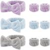 JNYUTEEN 9 Pezzi Set Fascia Viso Spa e Polsini Lavaggio, Fascia Capelli Cosmetica Makeup con Bracciali, Fascia Struccante e Polsini Lavaggio Viso per Bellezza della Pelle Yoga