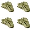 Zhhuoc 4 fermagli per capelli a forma di foglia verde, 8,9 cm, antiscivolo, forcine per capelli, accessori per capelli per donne e ragazze, capelli sottili e spessi