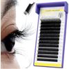 SEEDEW YY - Extension per ciglia a doppio strato, 0,07 mm, D (+C), curvatura MIX8-15 mm, 12 file/vassoio, spesse, leggere, voluminose, tridimensionali, YY, per artisti Lash Tech (DLYY-nero-0,07-D-MIX8