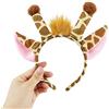 Btgghytr Fascia per capelli per donne e ragazze in peluche giraffe cerchietto per capelli con cartoni animati copricapo ragazza dolce peluche fascia per capelli giraffe orecchio copricapo carino