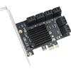 ELUTENG Scheda SATA PCIe 12 porte, 6 Gbps PCIe a SATA adattatore SATA 3.0 controller scheda PCI Express X1 supporto SSD HDD, avvio come disco rigido di sistema per PC desktop