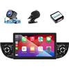 Ankeway 7 Pollici Autoradio per FIAT 500 (2007-2015) con Android Auto e CarPlay Wireless, Stereo Bluetooth con Telecamera Posteriore/Canbus Box/WiFi/USB/App Store (Nero)