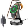YSRSAI Stazione di ricarica per Apple Watch e iPhone, stazione di ricarica induttiva 3 in 1 con caricatore Magsafe Wireless Charger compatibile con iPhone 17 16 15 14 13 12 Air/Pro Max, per Apple Watch e