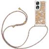 YAMCCCSE Custodia per Cellulare con Corda per Huawei Honor 90 5G Case, Liquido Sabbie Mobili Bumper TPU Cover con Collana Practical Stylish/Necklace Cordoncino Cordino Tracolla