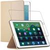 ebestStar - Cover Compatibile con iPad 2018 9.7 2017, PRO 9.7 2016, Air 1/2 Custodia Slim Smart Case Sottile Funzione Supporto, Dorato + Vetro Temperato [Apparecchio: 240x169.5x7.5/6.1mm 9.7]