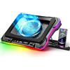 MOOJAY RGB Gaming Notebook Cooler per scrivania e grembo, 8 altezze regolabili con 8 ventole silenziose + supporto per portatile, per laptop da 15,6 a 17,3 pollici, luce LED blu ghiaccio